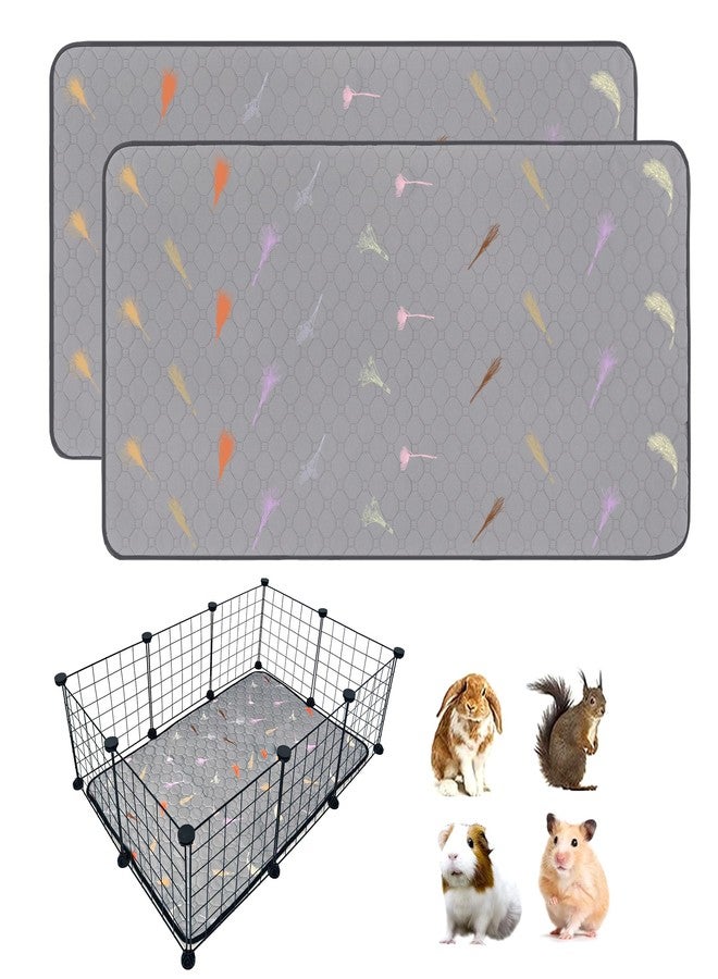 LWYMX 2Pcs Guinea Pig Cage Liners,Guinea Pig Fleece Cage Liners24''X36'' Super Absorbent Washable Pee Pads Reusable for Rabbit Hamster Chinchilla - Image 1